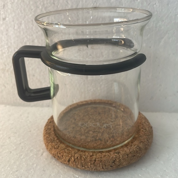 Vintage Bodum coffee glasses cork coasters bistro sugar creamer spoons Jorgensen - Picture 11 of 16